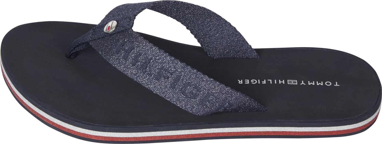 Tommy Hilfiger Glitter Logo Strap Flip Flops FW0FW06423 desert