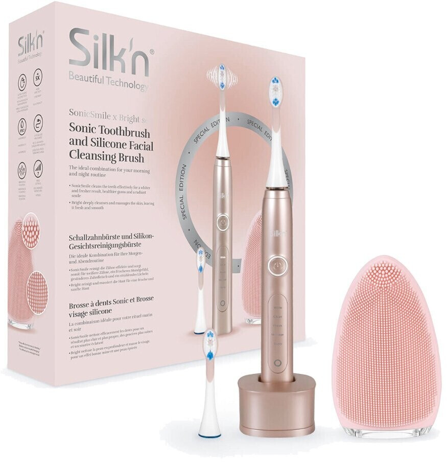 Silk'n SonicSmile rosegold + Bright Silicone Facial Cleansing Brush
