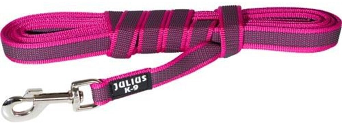 Julius K-9 IDC Color & Gray dog lead with handle 5m 20mm Pink