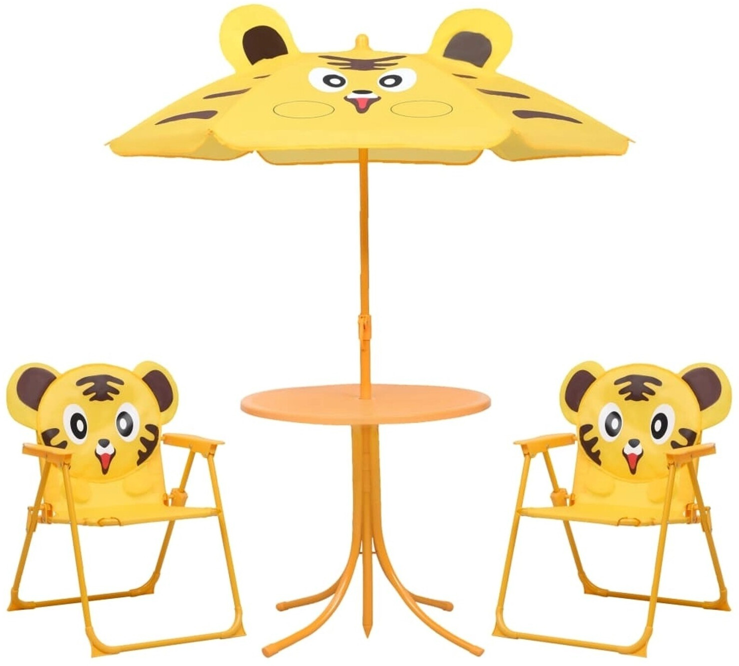vidaXL Garden bistro set for children with umbrella yellow (48100)