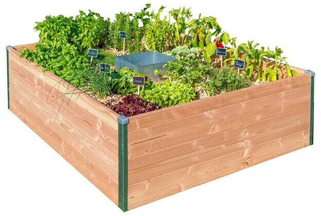 Mon Petit Potager Keyhole Garden Carré potager en bois avec composteur 120 x 115 cm
