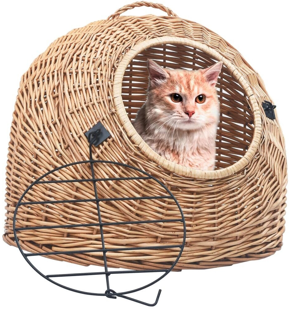 vidaXL Willow pet carrier for cats 45x35x35cm light Brown
