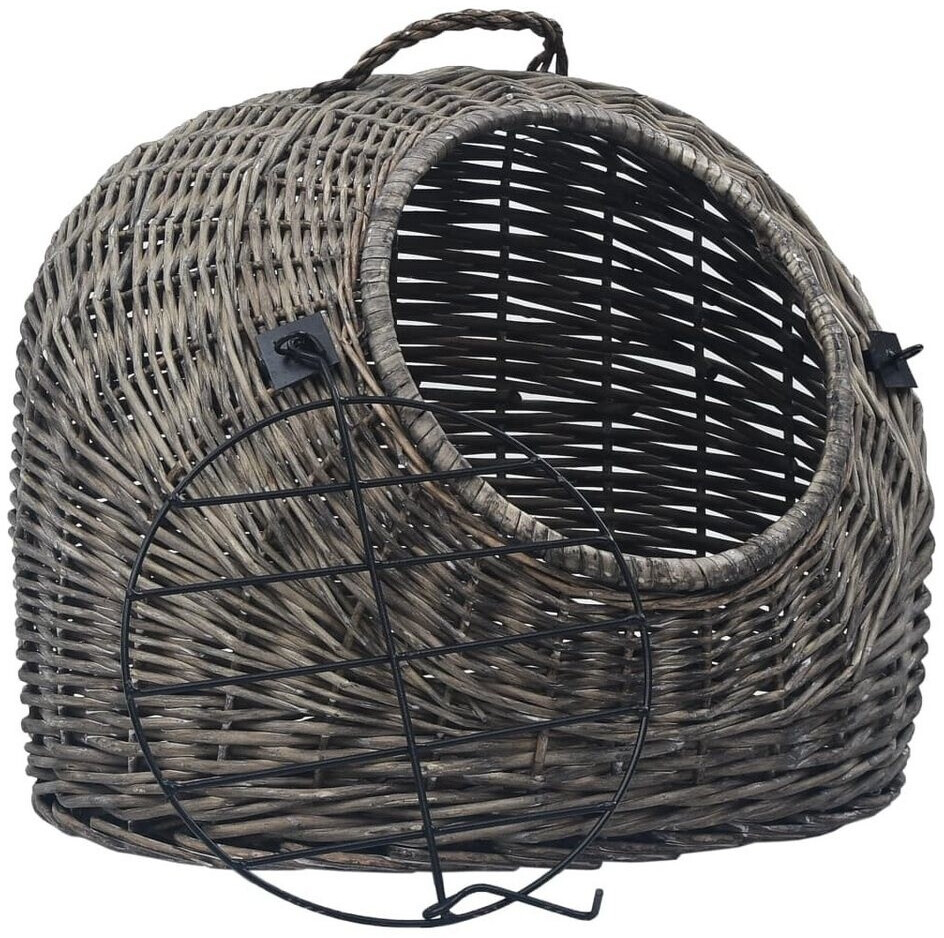 vidaXL Willow pet carrier for cats 45x35x35cm dark Grey