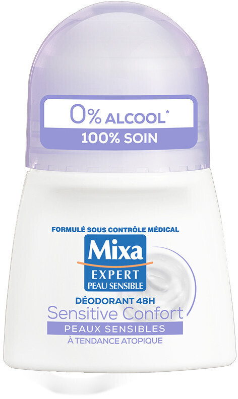 Mixa Déodorant à bille 48 h Sensitive Confort Peaux sensibles à tendance atopique (50 ml)