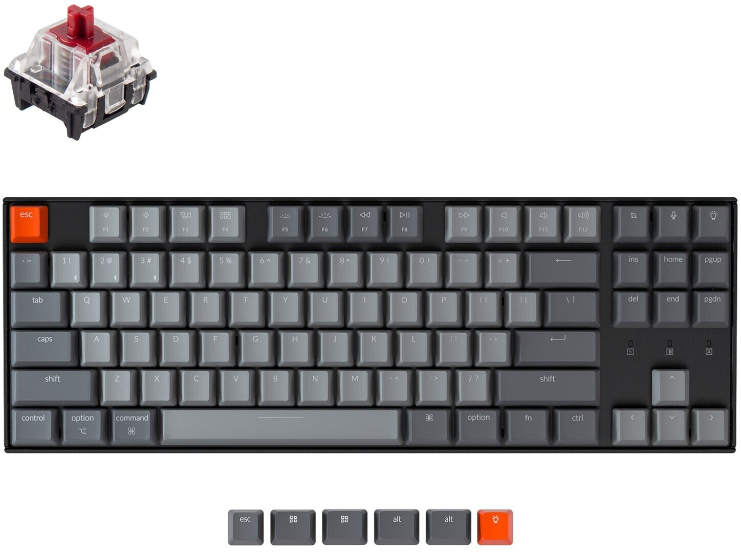 Keychron K8 White LED Hot-Swap (Gateron Red) (DE)