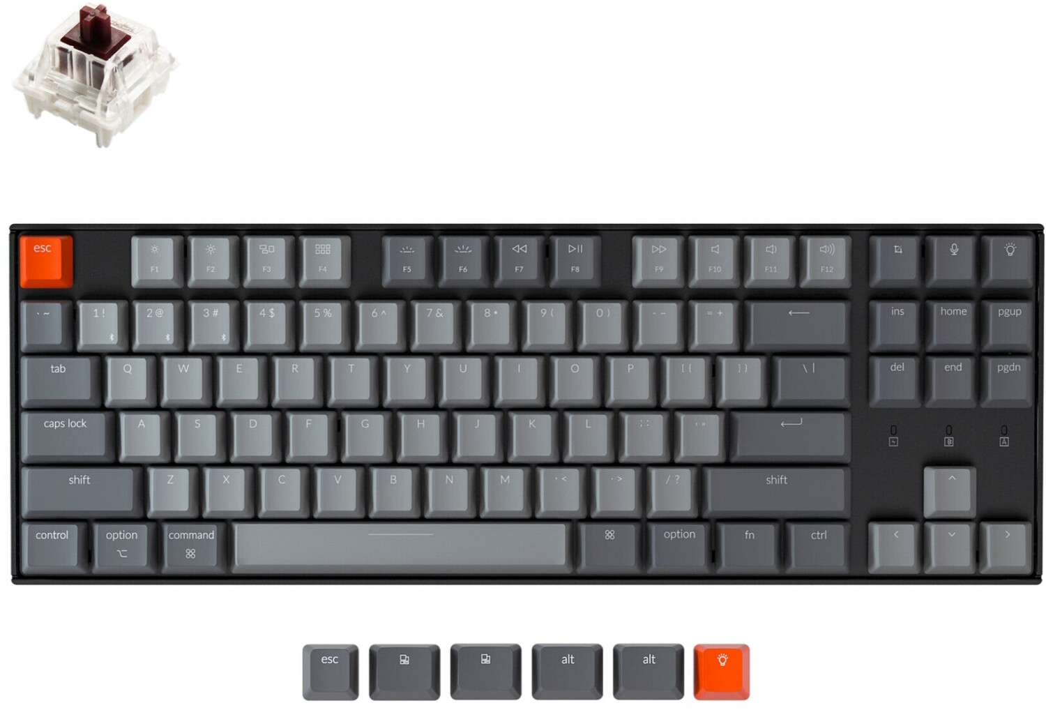 Keychron K8 White LED (Gateron Brown) (DE)