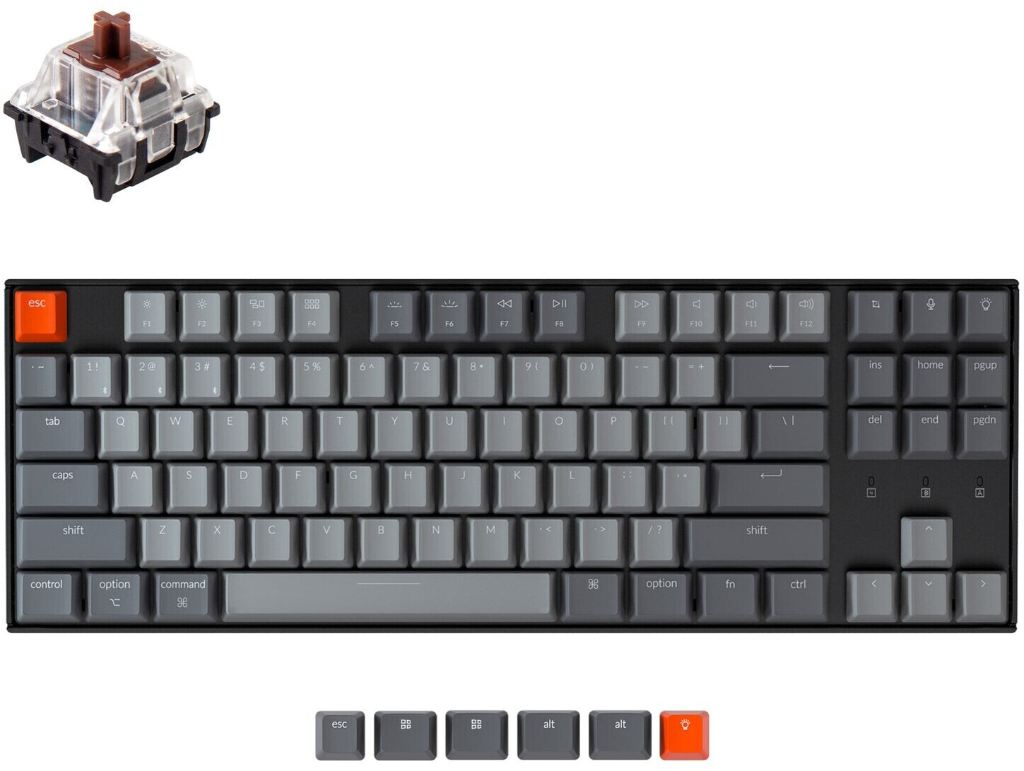 Keychron K8 White LED Hot-Swap (Gateron Brown) (DE)