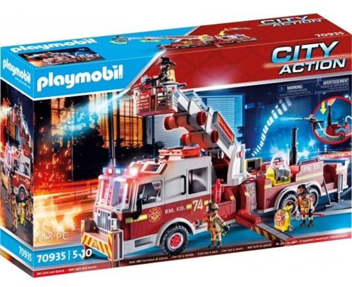 Soldes Playmobil Camion de pompiers avec échelle (70935) 2024 au meilleur  prix sur
