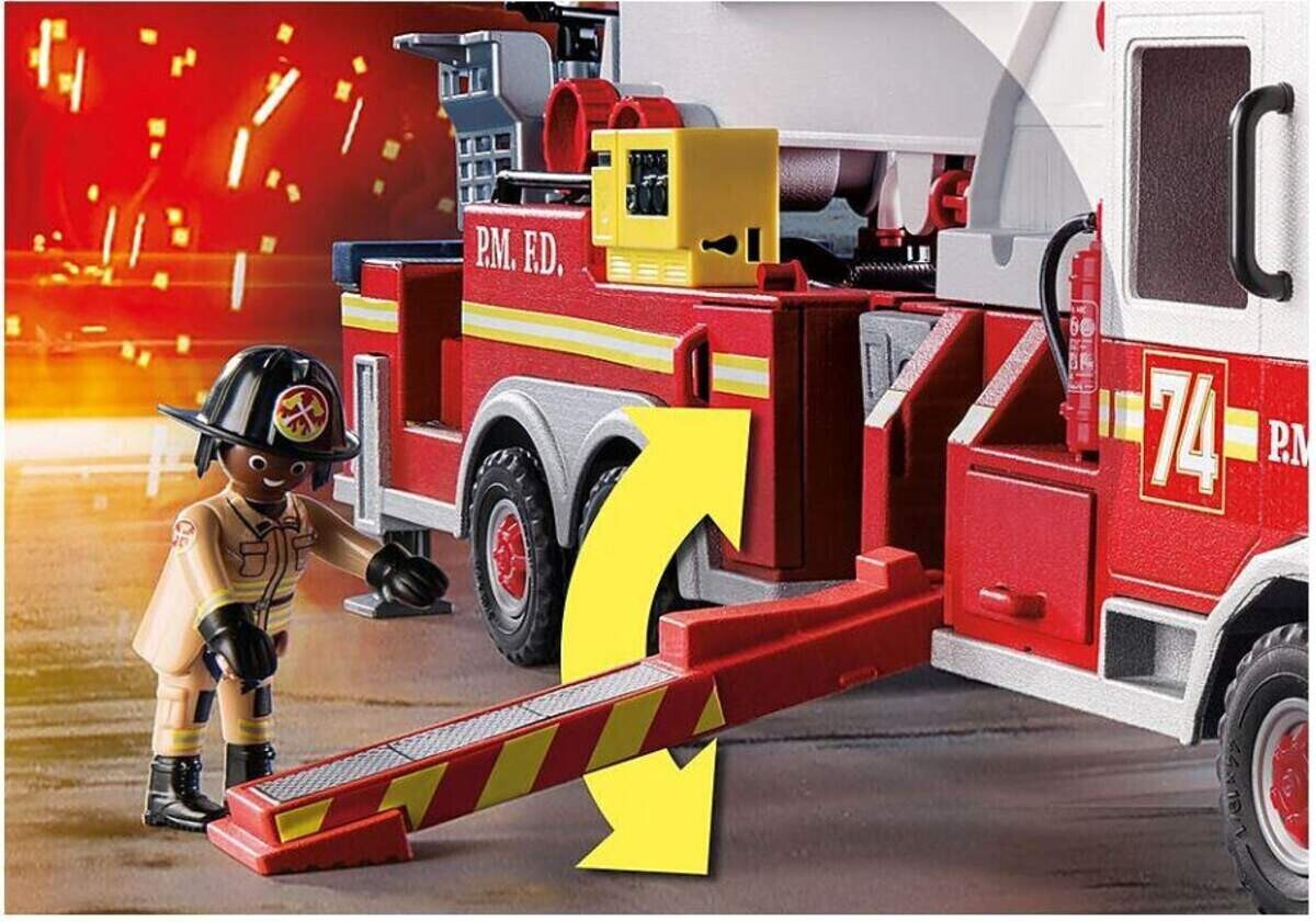 Playmobil 70935 camion de pompiers avec échelle - city action