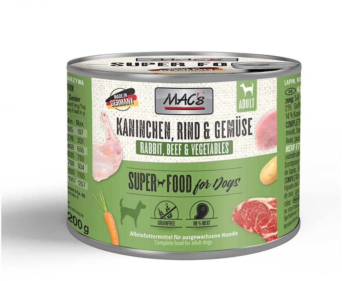 MAC's Rabbit and veggies dog canned food