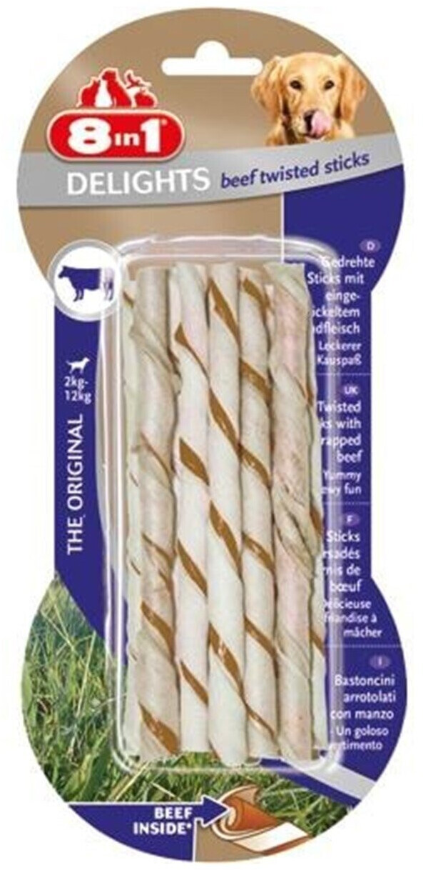 8in1 Delights Twisted Sticks - Beef
