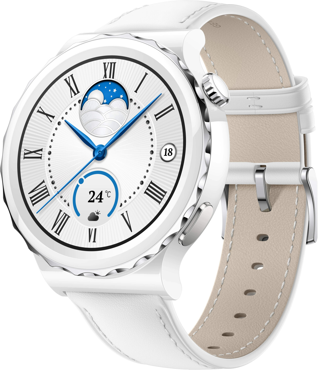 Huawei WATCH GT 3 Pro blanc céramique bracelet cuir