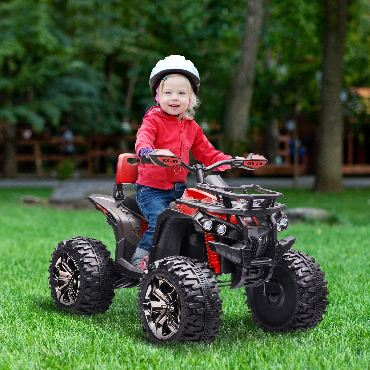 HomCom Voiture 4x4 quad buggy électrique enfant rouge (370-170V90RD)