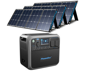 BLUETTI Générateur Électrique AC200P avec 3 Panneaux Solaires PV350,2000Wh  Batterie LiFePO4 avec 2 Prises CA 2000W,pour Camping,Urgence,Maison