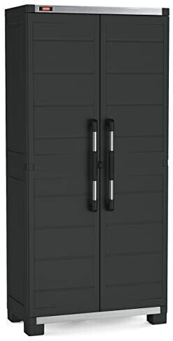 Armoire de rangement et étagères Garage XL Noir et argenté 188cm