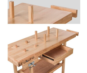 TecTake Werkbank Schraubstock Holzbearbeitung erhältlich in verschiedenen Größen  no. 401451 137 x 50 x 87 cm  