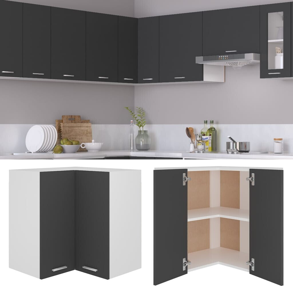 Buy vidaXL High Angle Kitchen Cabinet 57x57x60cm Grey from £50.99 (Today) –  Best Deals on