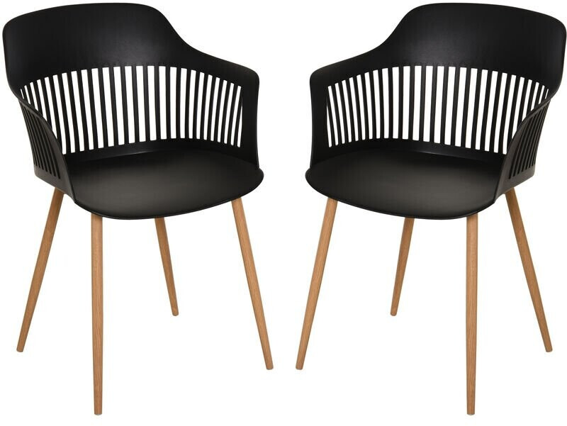 HomCom Chaise de salle à manger néo rétro (2 pièces) noir