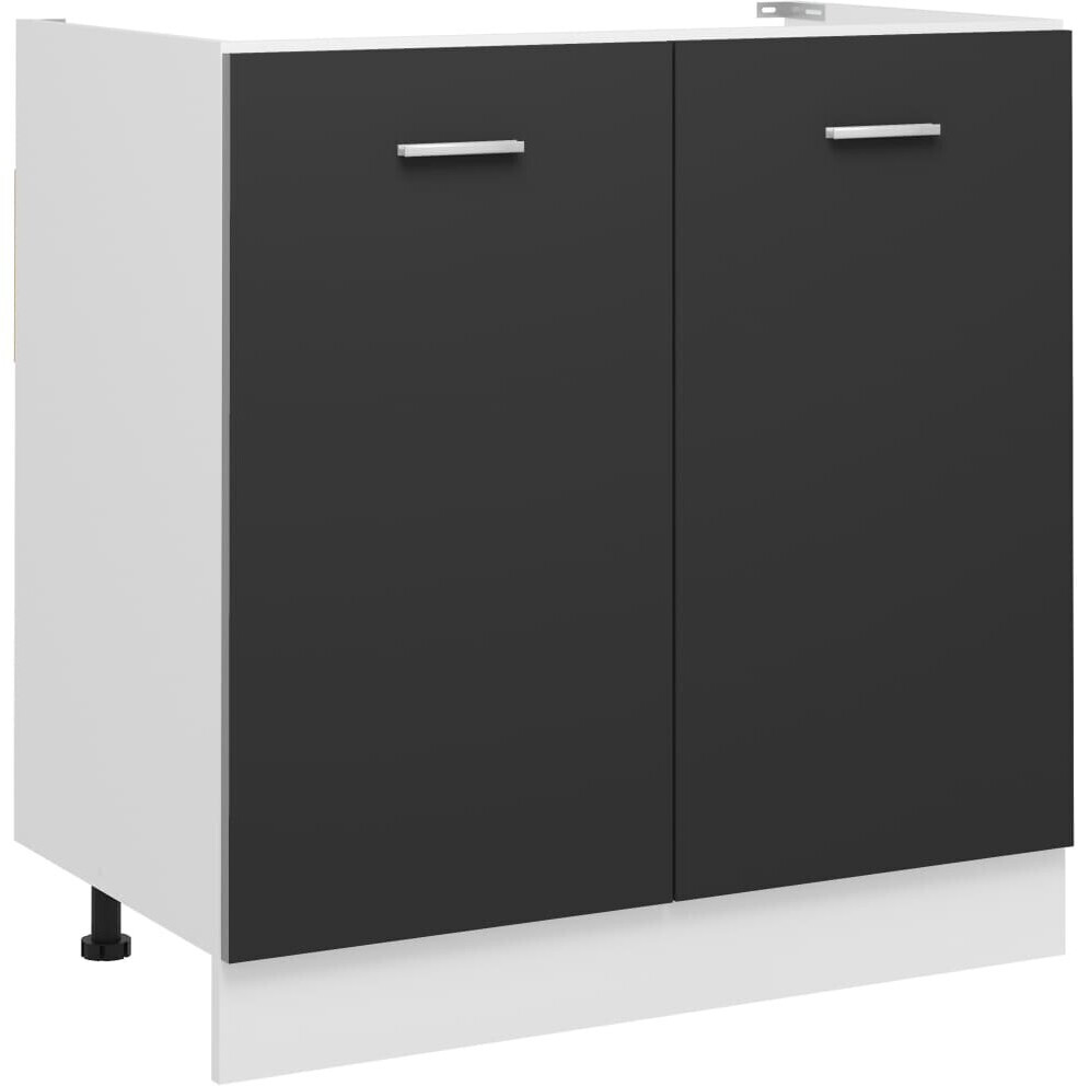 vidaXL Meuble sous évier 80 x 46 x 81,5 cm gris