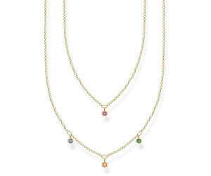 THOMAS SABO Collana Croce Donna Con Pietre Colorate - Argento Sterling 925 - Lunghezza 45 Cm - KE2166-477-7-L45V