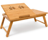 2x Tavolino da Letto Porta Pc, HxLxP 41x75x35 cm, Altezza Regolabile,  Pieghevole, con Leggio, Supporto, Nero