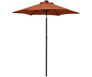 vidaXL Sonnenschirm mit LED-Leuchten Terrakottarot 200x211cm Aluminium (313562)