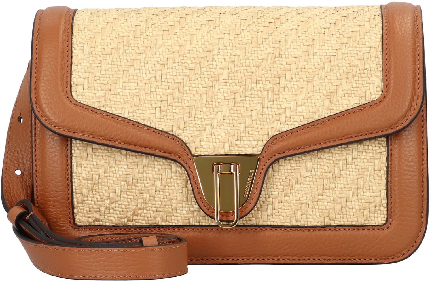 Coccinelle Marvin Twist Rafia Handbag (E1 L3I 15 01 01) natural caramel