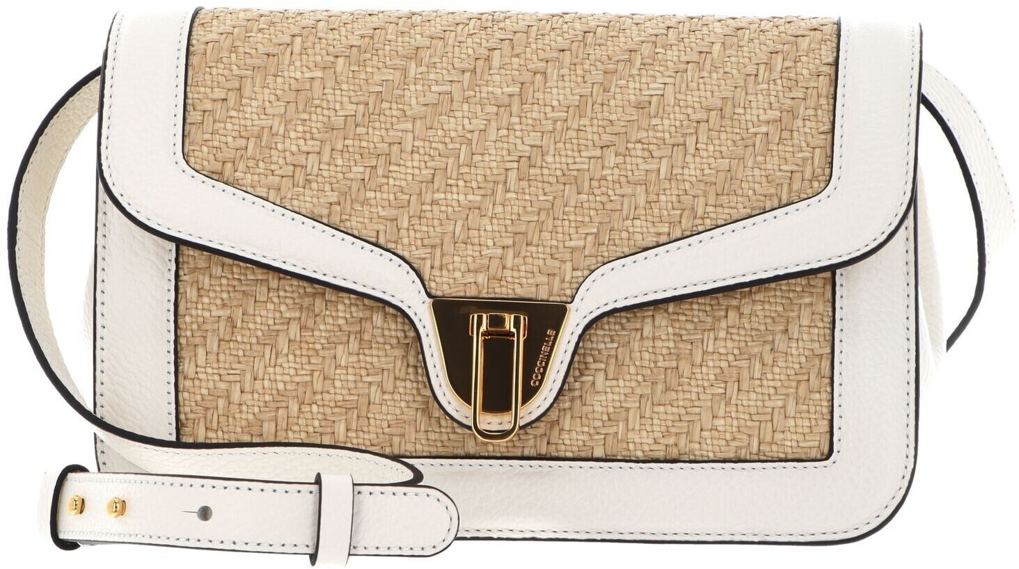 Coccinelle Marvin Twist Rafia Handbag (E1 L3I 15 01 01) natural white