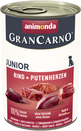 Animonda GranCarno Junior Beef & Turkey Hearts Wet Dog Food 400g