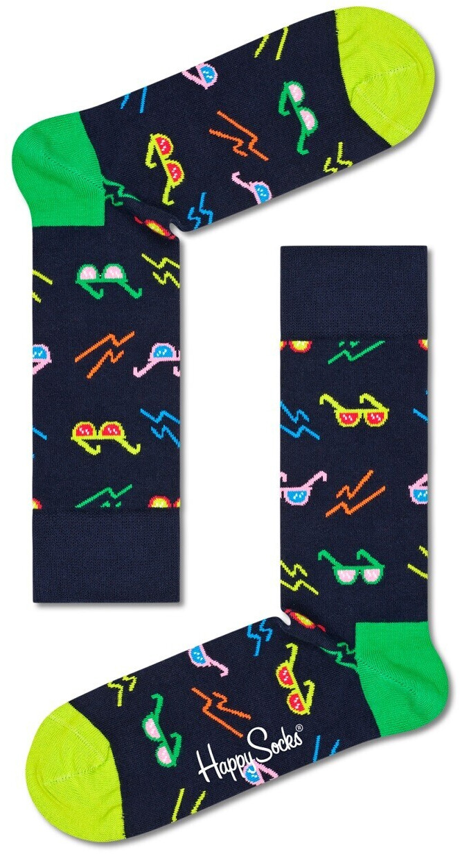 Happy Socks Mountain Bike Socke Blau - Baumwoll Socken Mit Fahrrad Motiv