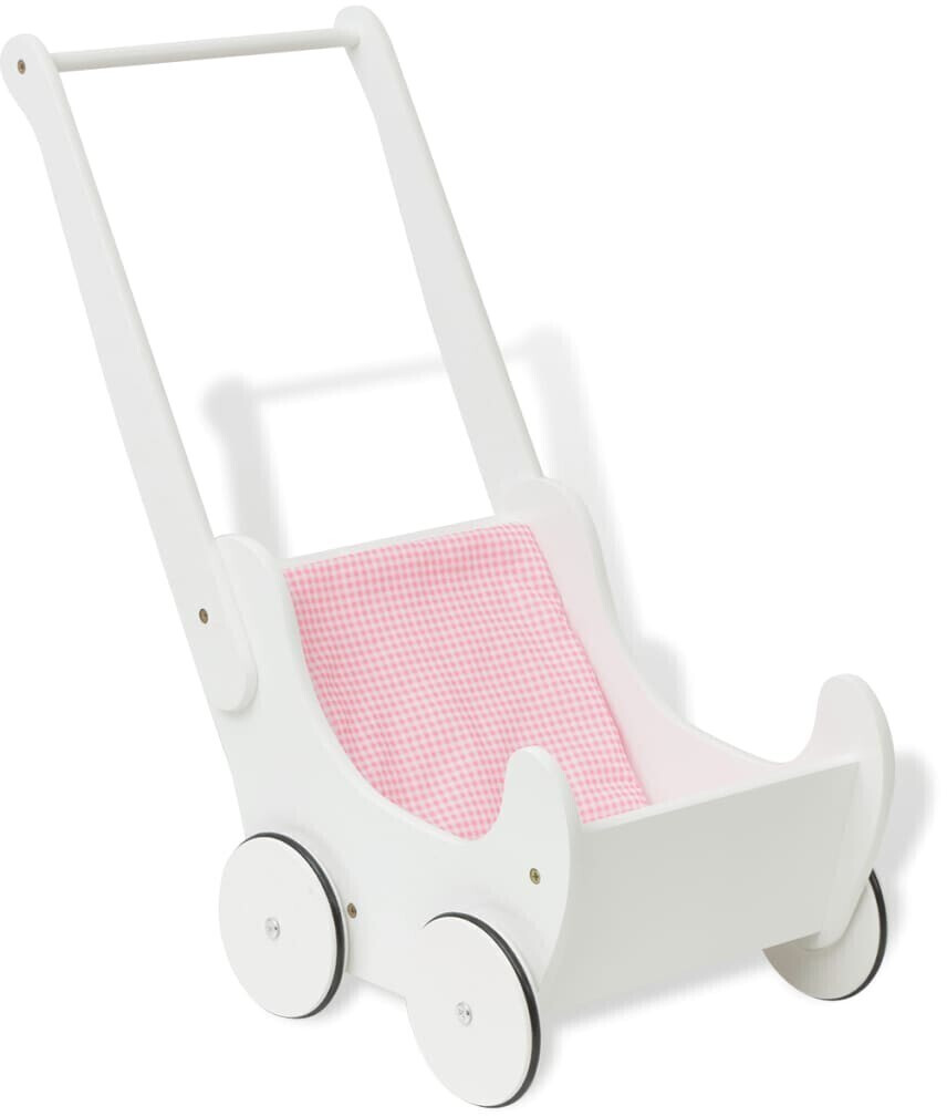 vidaXL Wooden doll pram white