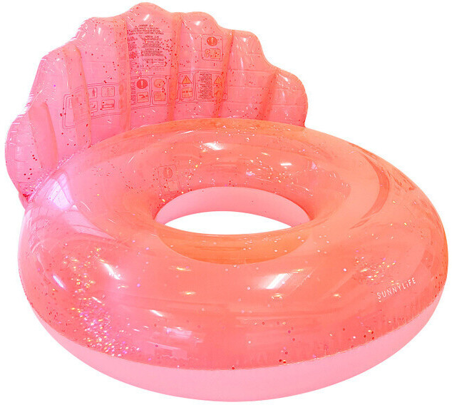 Sunny Life Swim Ring Shell 110x75cm neon coral