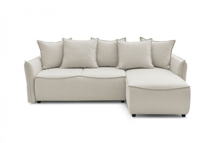 Bobochic Canapé d'angle droit 4 places Leon beige