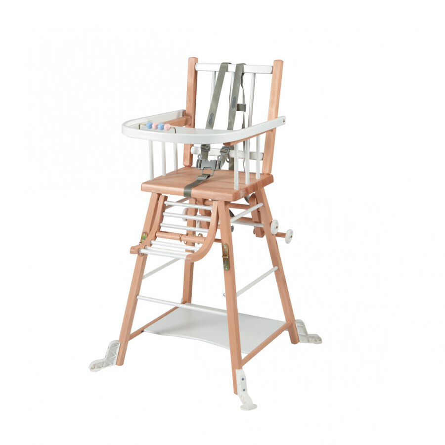 Combelle Chaise haute transformable Marcel blanc/naturel