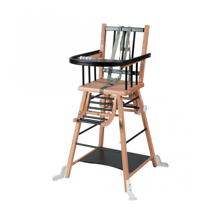 Combelle Chaise haute transformable Marcel noir/naturel