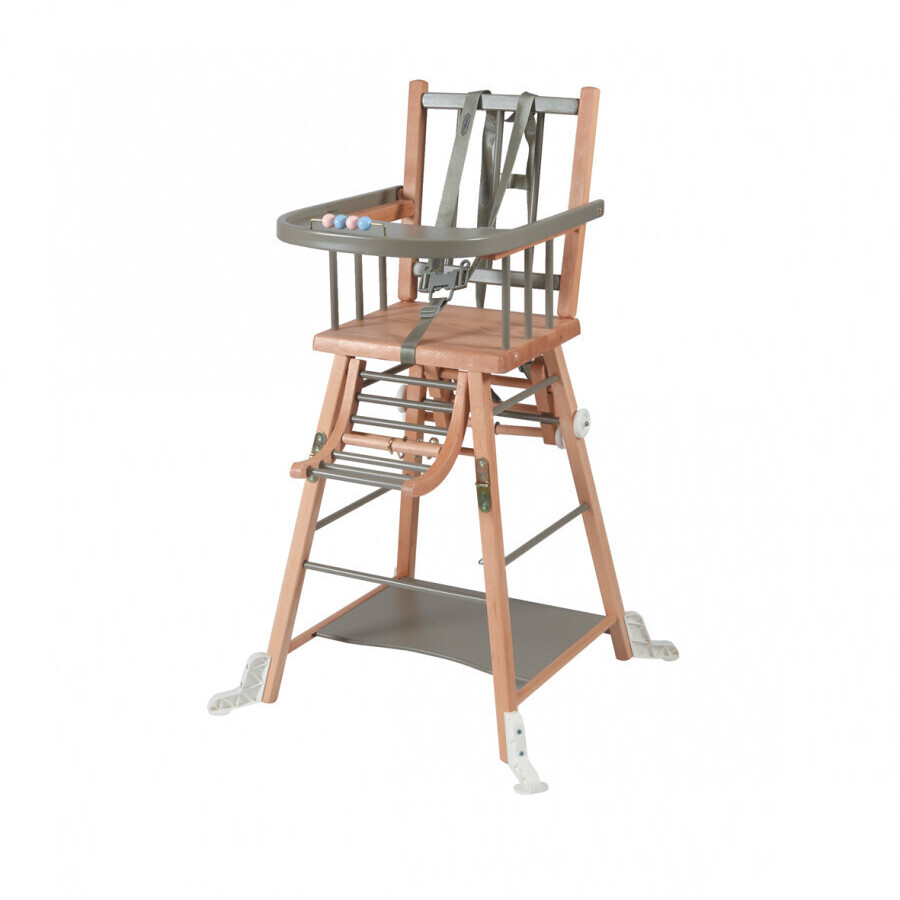 Combelle Chaise haute transformable Marcel gris/naturel