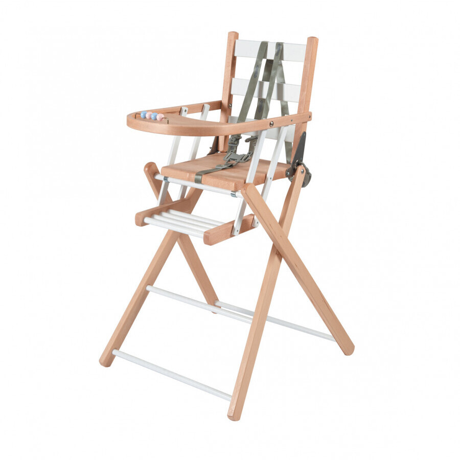 Combelle Chaise haute pliante Sarah blanc/naturel