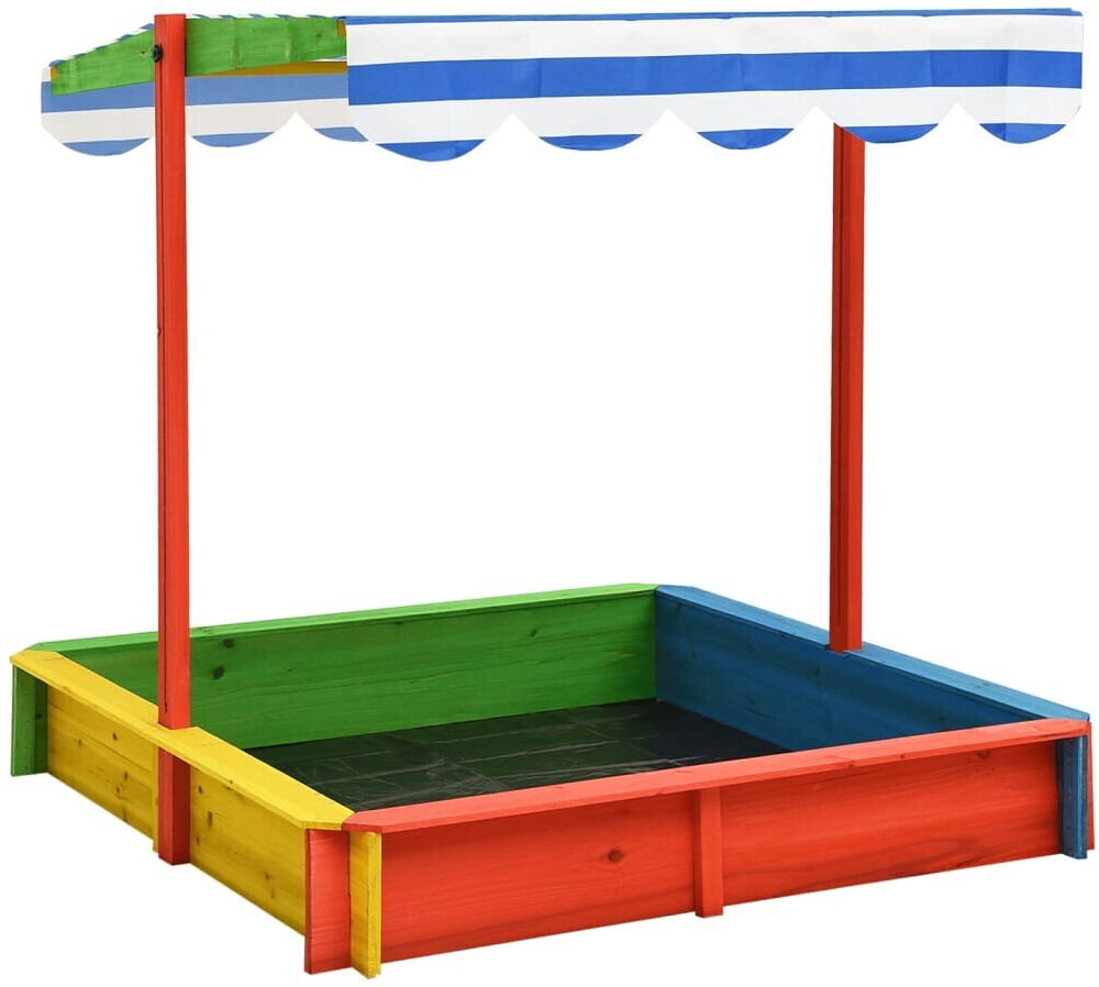 vidaXL Sand Box with flexible Roof multicolor