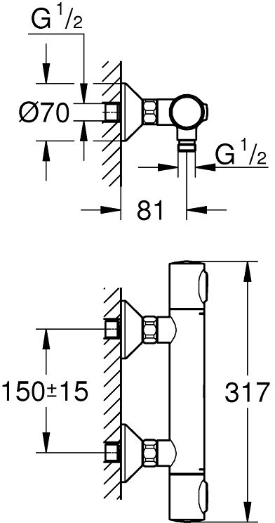 GROHE Precision Flow Thermostat-Brausebatterie 1/2″ chrom (34798000) ab €  88,00 | Preisvergleich bei | Bettkopfteile