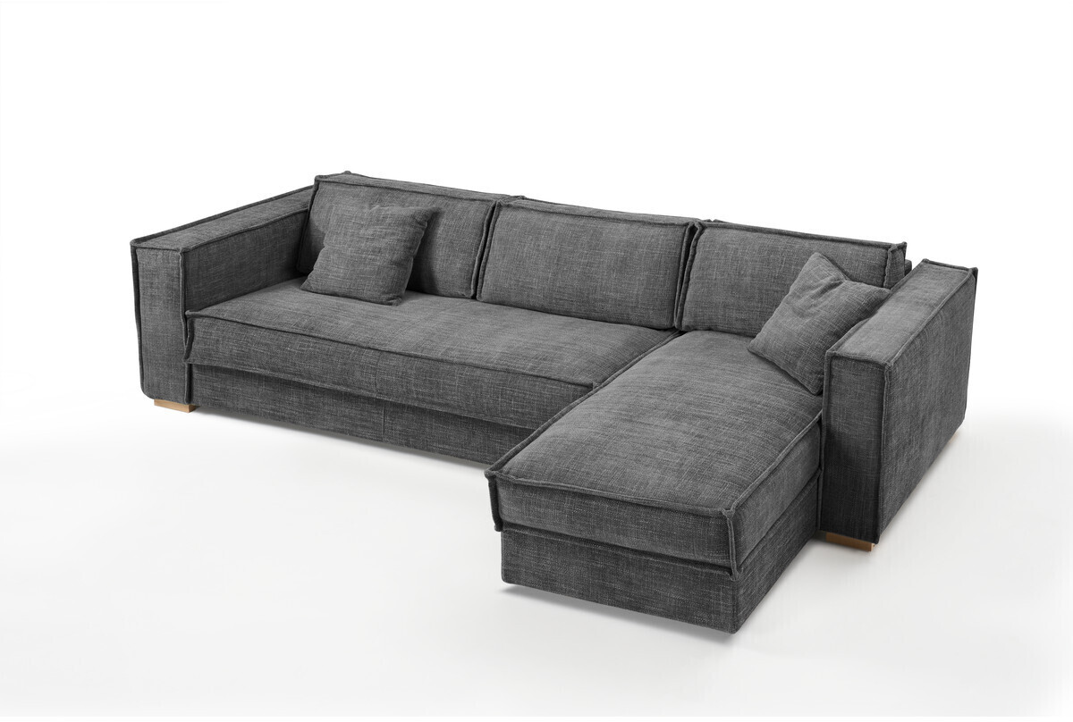 Bobochic Canapé d'angle réversible Oria gris foncé