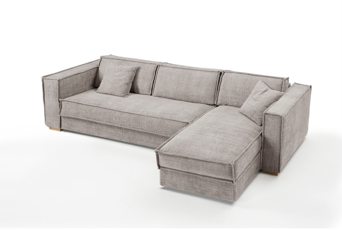 Bobochic Canapé d'angle réversible Oria gris clair