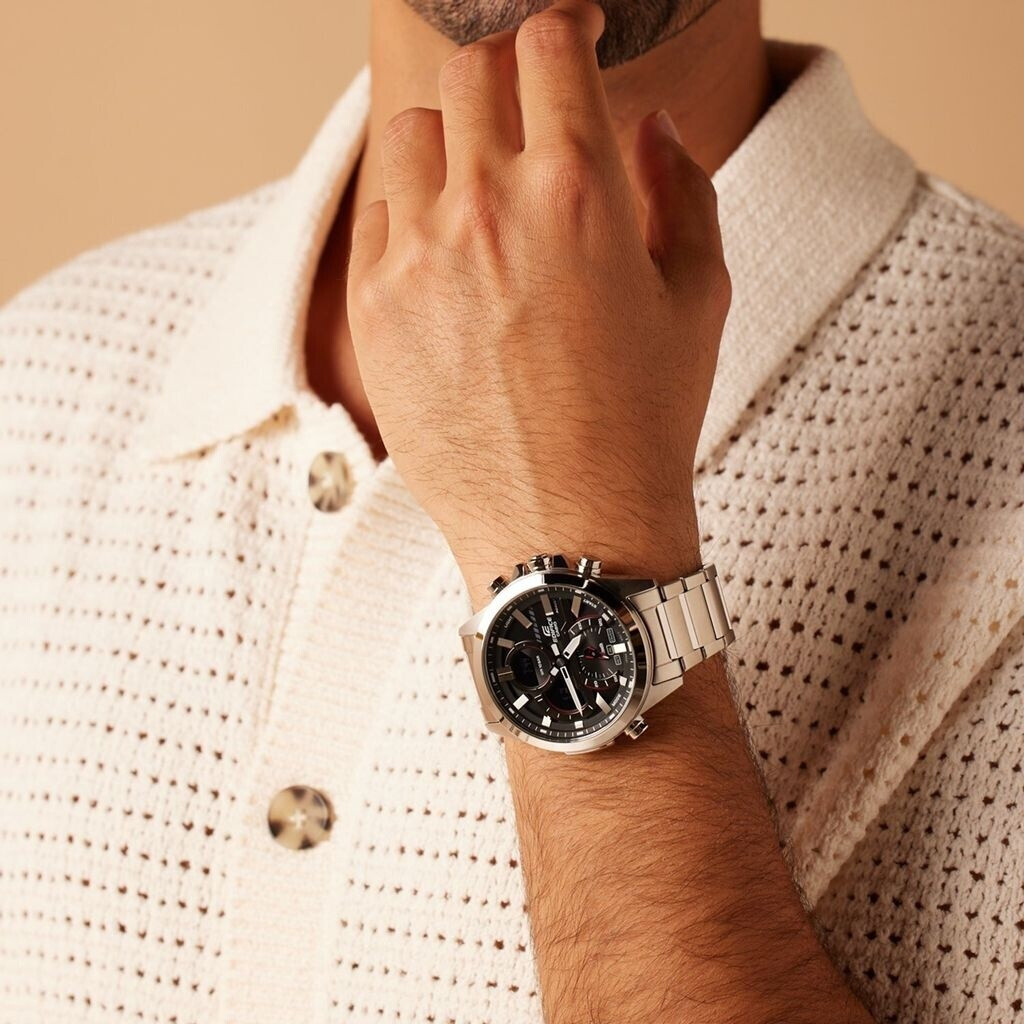 Casio Edifice ECB-30D-1AEF – Orologio Uomo Analogico Al Quarzo Con Bracciale In Acciaio