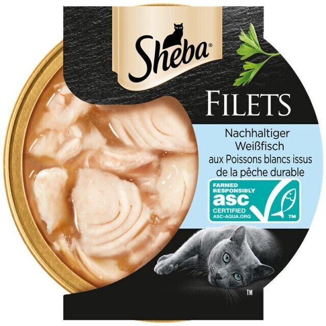 Sheba Filets ASC whitefish wet cat food 60g