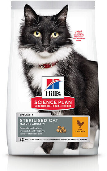 Hill's Sience Plan Feline Adult 7+ Sterilised dry food with chicken 3kg