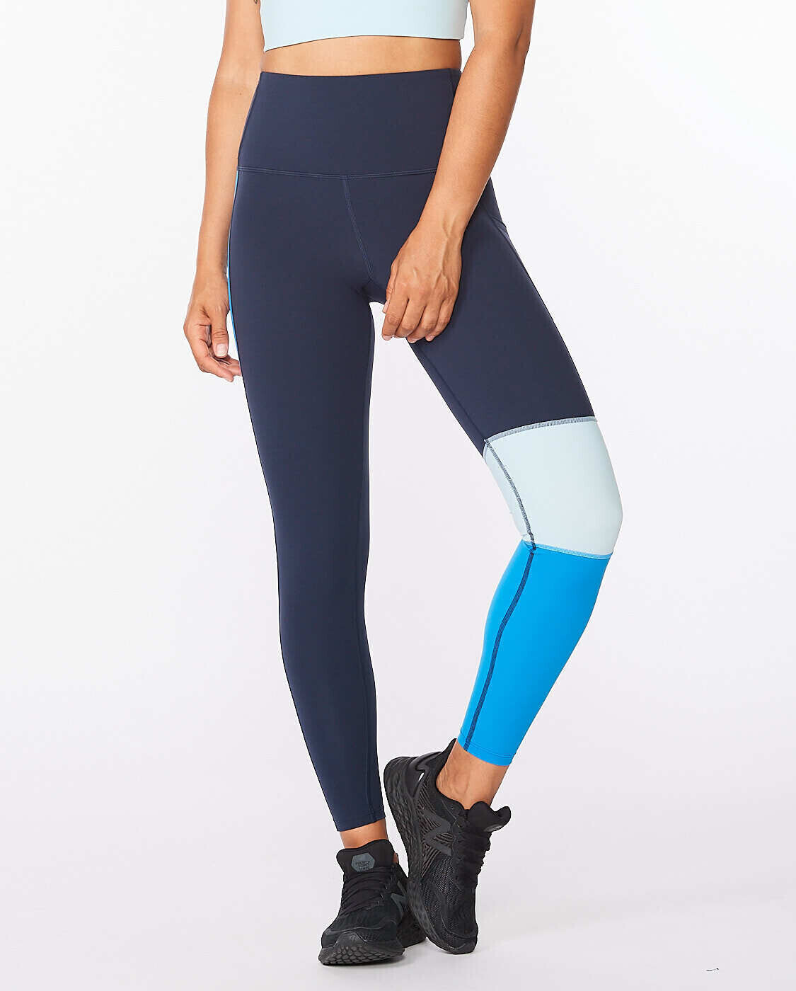 2XU Form Block Hi-Rise Compression Tights Women (WA6473B) blue/white