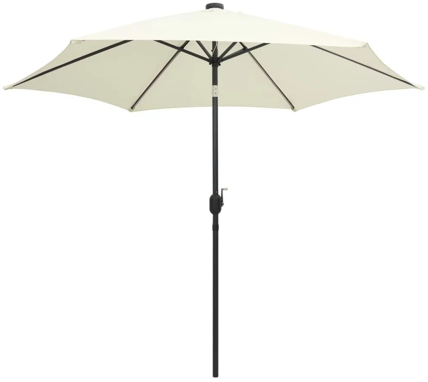 vidaXL Sonnenschirm mit LED-Leuchten & Aluminium-Mast 300cm Sandweiß (47361)