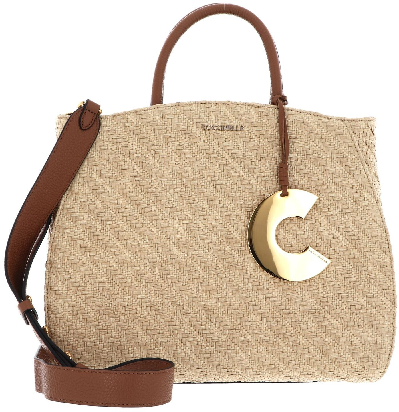 Coccinelle Concrete Rafia Handbag (32 cm)