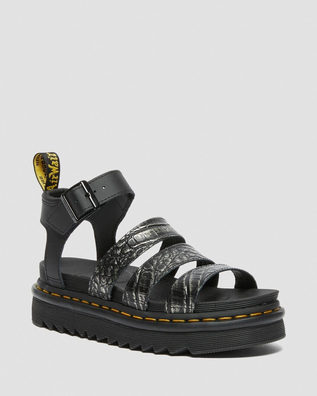 Buy Dr. Martens Platform Sandals Blaire Gunmetal Wild Croc from