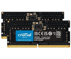 Crucial RAM 16Go DDR5 4800MHz CL40 Mémoire d’Ordinateur Portable  CT16G48C40S5