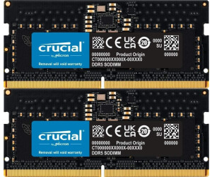 Crucial - 1 x 16 Go (16 Go) - DDR5 4800 MHz - CL40 - Mémoire